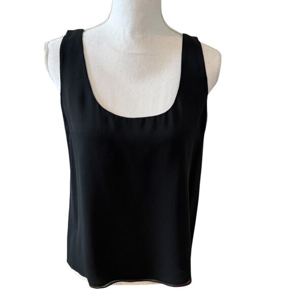 Niteline Della Roufogali Black Silk Chiffon Layered Camisole Cami 10 - Picture 1 of 5